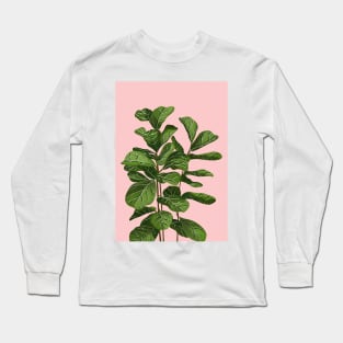 Copy of Modern House plant in pink 2, Abstract Plant Art Long Sleeve T-Shirt